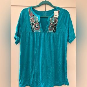 Turquoise T-shirt 14/16 with tags.